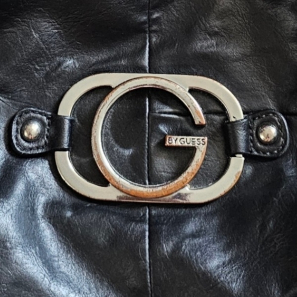 G By Guess Large Black Leather Hobo Shoulder Bag - Picture 7 of 8